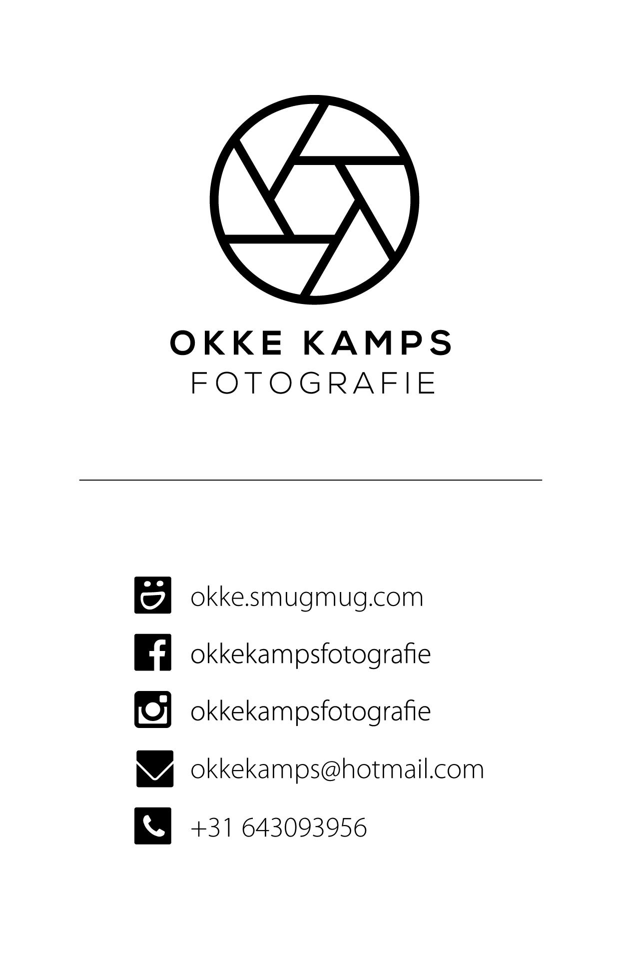 Okke Kamps Fotografie Visitekaart